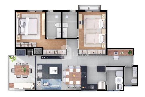 Imagem 5 de 12 de Apartamento 02 Suítes E 02 Vagas No Ahú, Curitiba - Ap3202