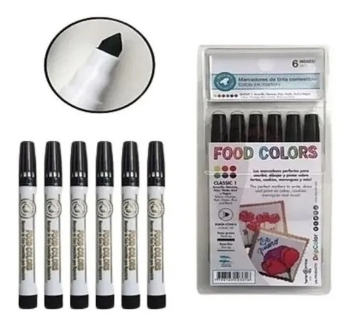 Marcadores Comestibles Food Colors X6 Uni - Drip Color