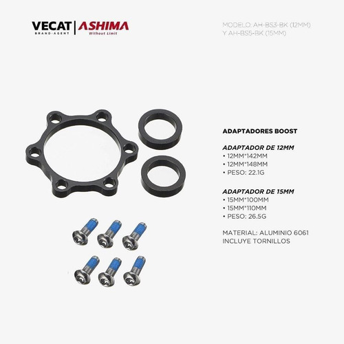 Imagen 2 de 4 de Adaptador Conversion Maza Boost 15x100 A 15x110 Ashima