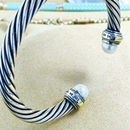 Brazalete David Yurman Xl Auténtico Cuerpo Brazalete Plata F Plateado Y Dorado 18 Cm 18 Cm (Usado)