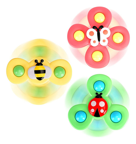 3 Piezas Juguetes Giratorios De Ventosa Para Nios De 1 A 2 A