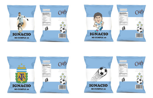 Chip Bag Kit Imprimible Bolsitas Boca Juniors Envioxemail