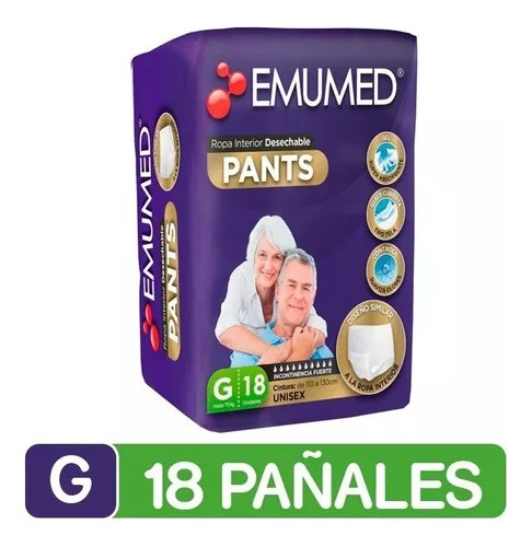 Pañales De Adulto Emumed Talla G - 18uds Grandes 