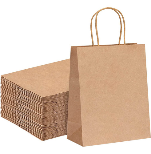 Bolsa Asa Papel Kraft Regalo Craft Envio Economicas 21x11x27