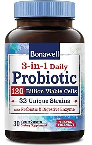 Bonawell Probioticos 120 Billion Cfu 32 Cepas Con Prebiotico