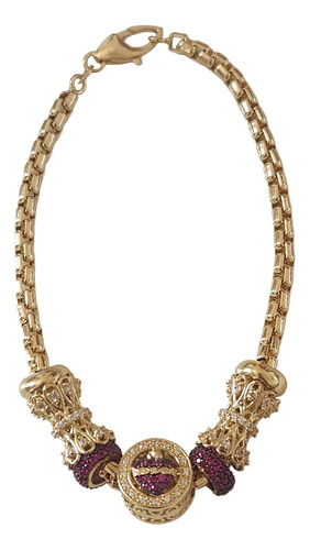 Pulseira Fio Milano Com Berloques Em Ouro 18k Amarelo