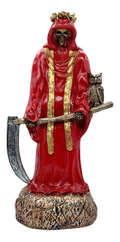 Santa Muerte Con Corona De Espinas 36cm Roja