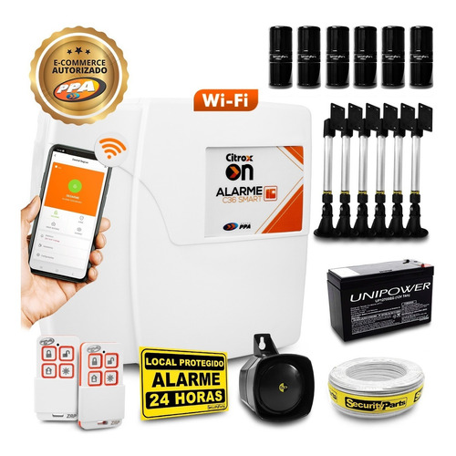 Kit Alarme Perímetro App Wifi 3 Sensor Barreira 100m Bateria