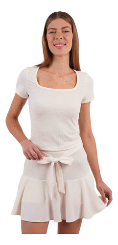 Camiseta Beige De Mujer Estilo Europeo