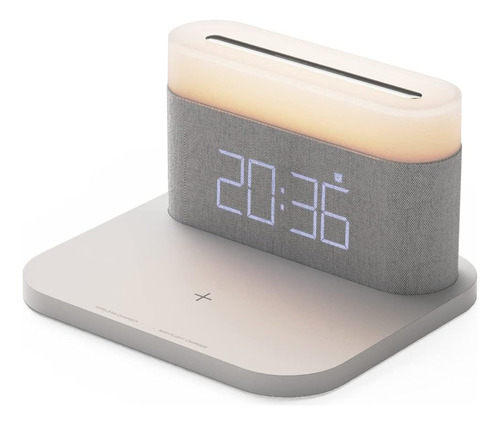 Mooas Flat 15w Wireless Charging Nightlight Alarm Clock, Rel