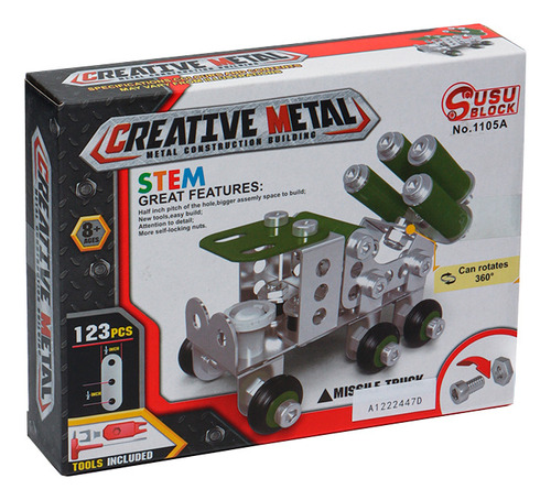 Auto Metalico Armable Creative Metal Militar Kit -susu Block