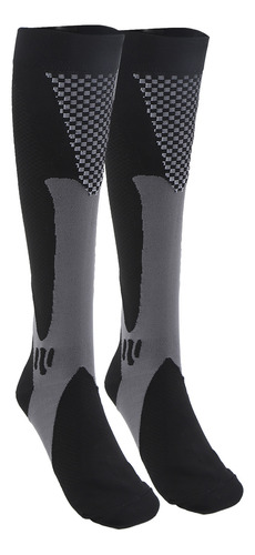 Calcetines De Compresión, 1 Par, Negros, Deportivos Largos,