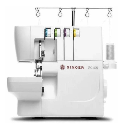 Máquina De Coser Overlock Singer S0105 Portable Blanca.