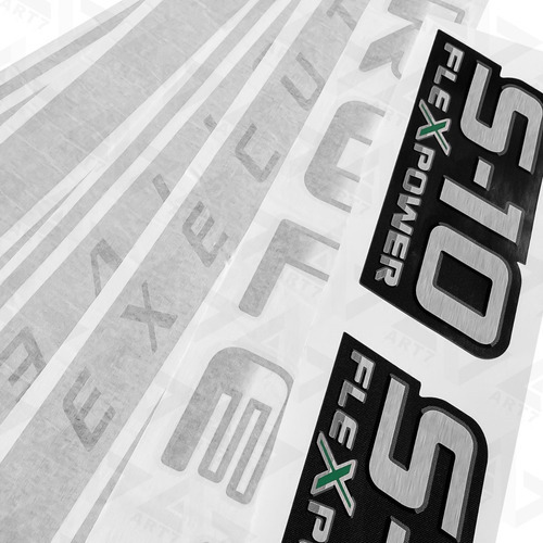 Adesivo Faixa Lateral S-10 Executive Flexpower Verde Grafite