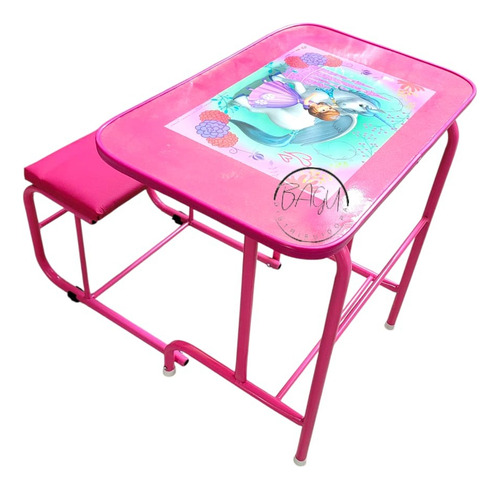 Mesa Infantil Escolar Pupitre Niña Desmontable Rosa
