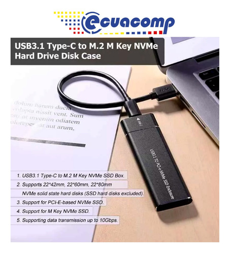 Case Enclosure Delta Disco Ssd M.2 Nvme Pci-e Puerto Usb 3.0
