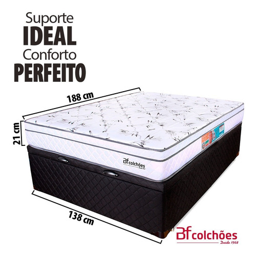 Cama Box Colchão Casal Molas Ensacadas Com Pillow + Box Baú