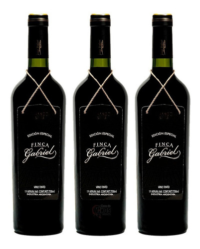 Vino Finca Gabriel Malbec Roble Edicion Especial Pack X3 