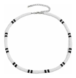 Collar Gargantilla Para Hombre Fimo Blanco Y Negro Aesthetic