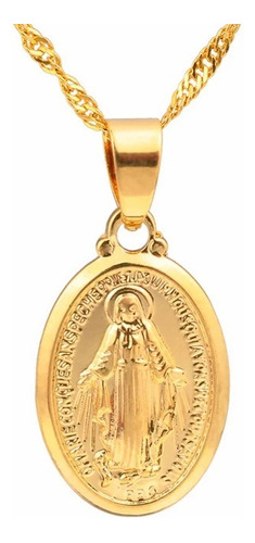 Collar Dije Guadalupe Maria Milagrosa 925 Plateado Dorado 