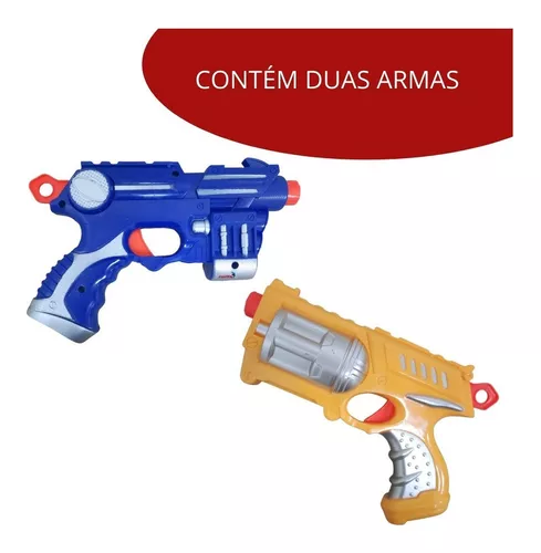 kit com 2 arminhas tipo nerf com 12 dardos ( balas )+ alvo lanca