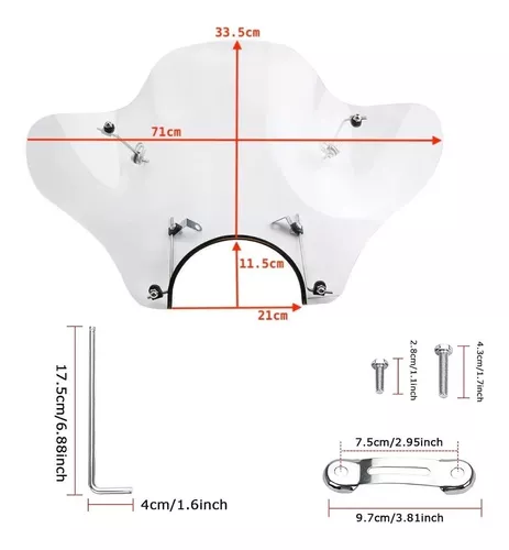 Parabrisas Universal con Estructura Para Motocicleta