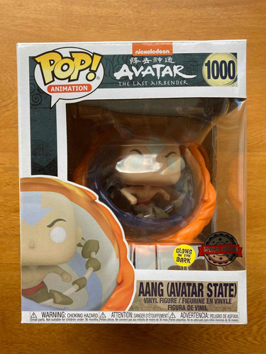 Funko Pop! Aang (avatar State)! #1000! Gitd! Se Excl! Avatar