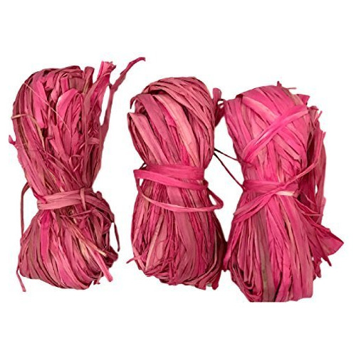 Rafia Natural Pack 3 Rosa