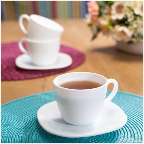 Imagen 3 de 8 de Juego De 6 Tazas Para Café Parma Bormioli Vidrio Opal 220ml