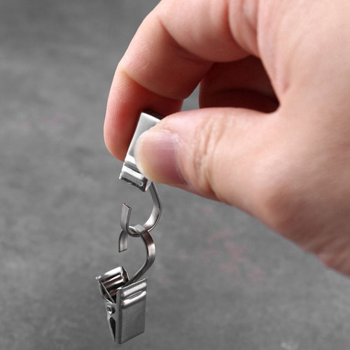 50 Clips, Ganchos Y Anillos En C De Acero Inoxidable.