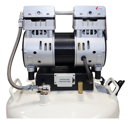 Compresor Dental Silencioso Libre De Aceite 1hp 38 Lt Dynair Color Blanco Fase Eléctrica Monofásica