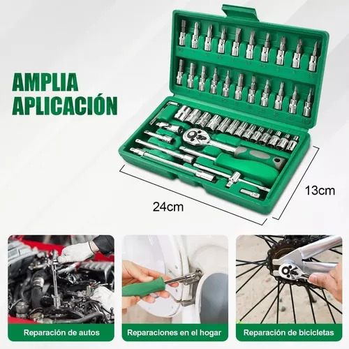 Herramientas De Dados De Llave De Trinquete En Caja Verde