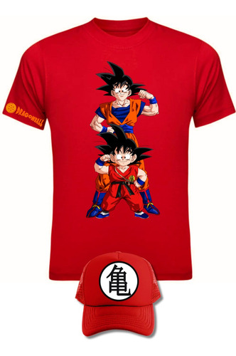 Camiseta Manga Corta Dragon Ball Z Goku Evol Obsequio Gorra