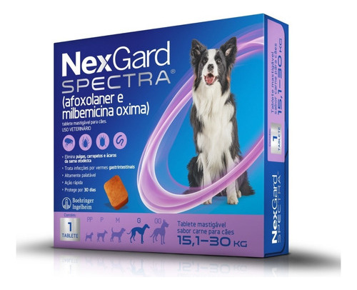 Nexgard Spectra Antipulgas/vermífugo Cães 15,1kg  30kg 1 Cpm