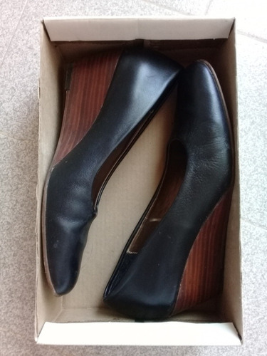 Zapatos De Mujer Cuero 38 Negros 