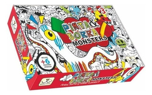 Juego De Mesa Gato Garabato Pinta Y Borra Monsters Monstruos