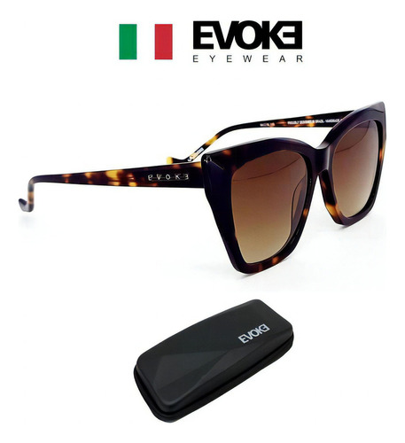 Óculos De Sol Evoke For You Ds45 Brg01 Turtle Brown Cat