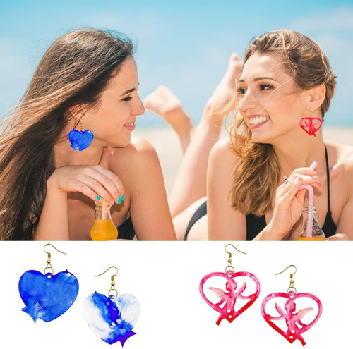 Kit Moldes De Resina Para Aretes Bisutería Colgantes Joyería
