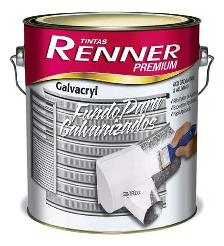 Pintura Fondo Renner P/ Acero Galvanizado Y Aluminio 900 Ml