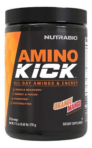 Amino Kick Nutrabio - Aminoacidos + !! Sabor Orange Mango