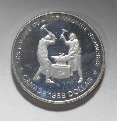 Canadá 1 Dolar 1988 Saint Maurice Ironworks Plata Proof