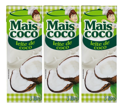 Mais Coco Leche De Coco 1 L. Pack X3