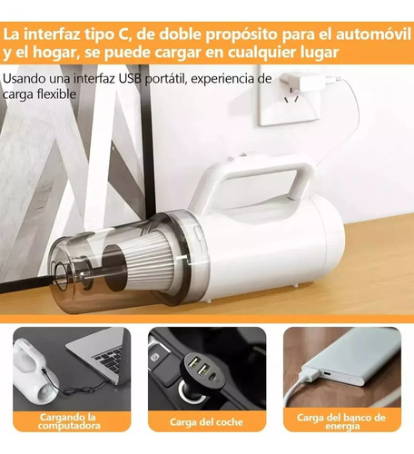 Aspiradora De Mano Trapeadora Inalámbrica Potente Succión Portátil Y Multifuncional Tres En Uno 18kpa 6 Modes Ultra Silenciosas Con Para Suelos De Madera, Automóvil, Pelo De Mascotas
