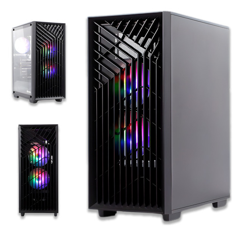 Case Gamer Halion Armour C472 Sin Fuente 3x12rgb Malla