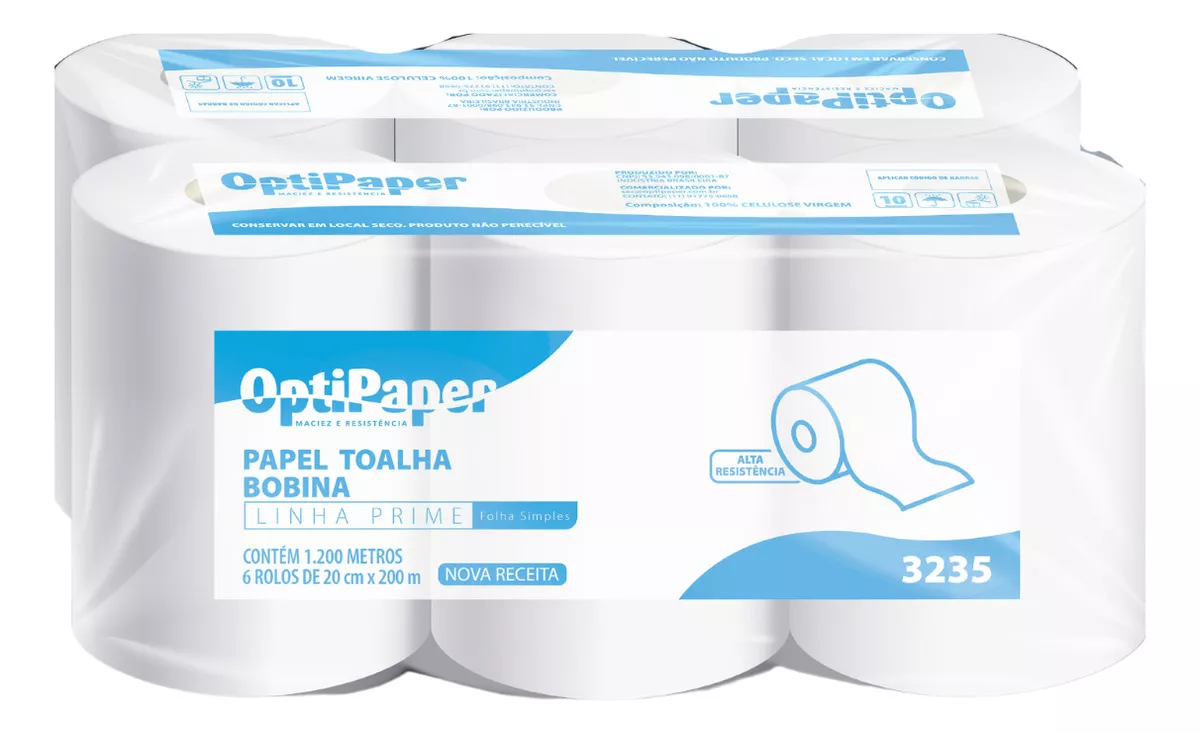 Primeira imagem para pesquisa de papel toalha bobina 6x20x200