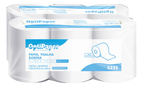 Optipaper Bobina simples 3235 6 unidades 20cmx200m