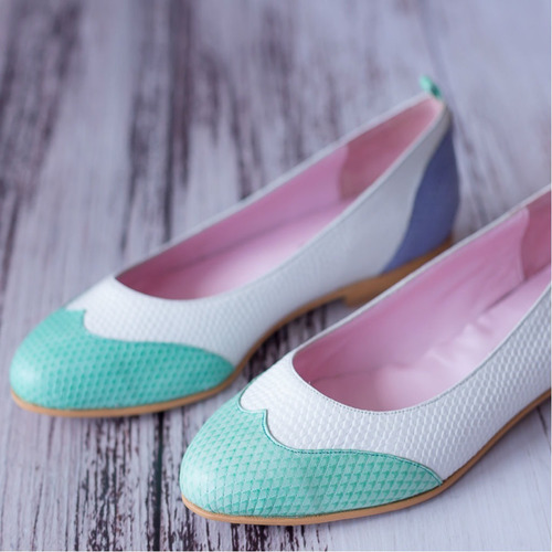 Chatitas Cuero Reptil Aqua Blanco Lila Rosa Frou Frou Shoes