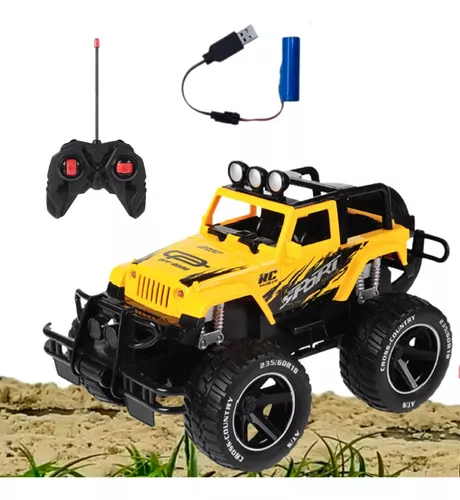 Carrinho Controle Remoto 4x4 Monster Truck Rc Bateria Recarregavel Rally  Brinquedo Menino