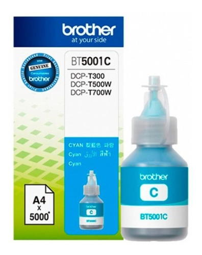 Botella De Tinta Brother Bt-5001 Cyan T310 T510w T710w