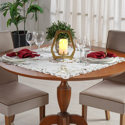 Barra de mesa navideña bordada en inglés 45x220 Lumier